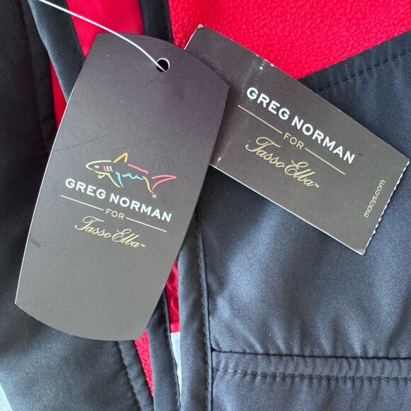 Greg Norman for Tasso Ella Men’s Golf fleece Vest Large Red Black Size Large NWT - Picture 3 of 10